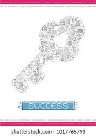 Line business icons are grouped in Key