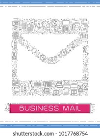 Line business icons are grouped in Mail envelope