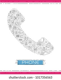 Line business icons are grouped in Phone