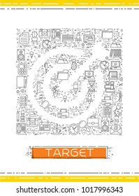 Line business icons are grouped in Target
