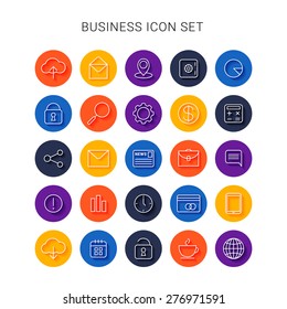 Line business icons. Vector set