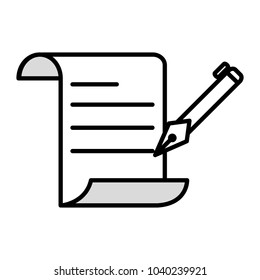 line business office document paper with pen