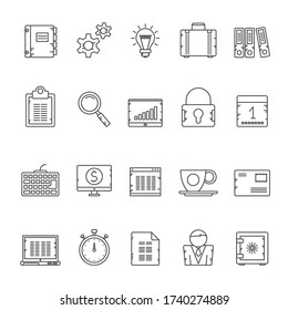 Line Business and Office  Icons - Vector Icon Set