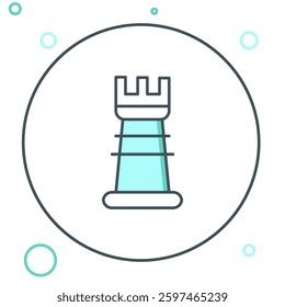 Line Business strategy icon isolated on white background. Chess symbol. Game, management, finance. Colorful outline concept. Vector