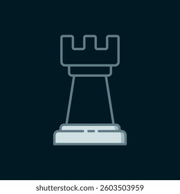 Line Business strategy icon isolated on black background. Chess symbol. Game, management, finance. Flat filled outline style with shadow. Vector