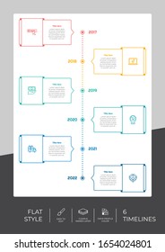 Line business timeline infographic vector design with colorful concept for presentation. Modern timeline infographic can be printed on brochure and banner.
