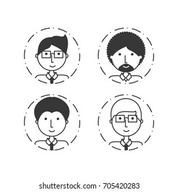 line businessman avatar people with hairstyle
