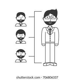 line businessman people with hairstyle
