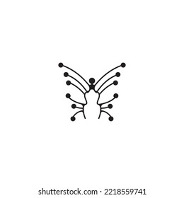 line butterfly illustration ornament design vector