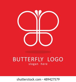 LINE BUTTERFLY TEMPLATE LOGO ICON