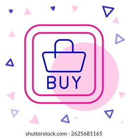 Line Buy button icon isolated on white background. Financial and stock investment market concept. Colorful outline concept. Vector