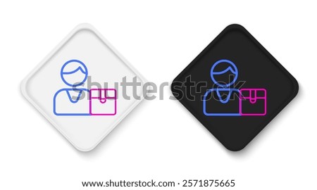 Line Buyer icon isolated on white background. Colorful outline concept. Vector