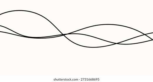 Line cable drawing and squiggle curve long with abstract tangle thin Wavy curvy thread and black pattern vector with loop squiggly spring Wire line doodle and rope squiggle divider with element.