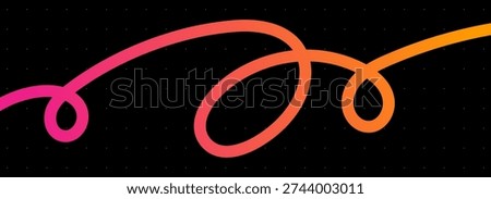 Line cable drawing for squiggle curve long and abstract tangle. Wavy curvy thread for black pattern vector and squiggly wire. Line doodle rope for squiggle divider element and curve.