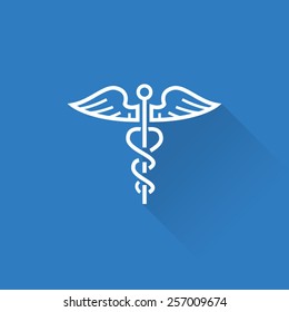 Line Caduceus Medical Icon