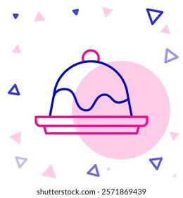 Line Cake icon isolated on white background. Happy Birthday. Colorful outline concept. Vector