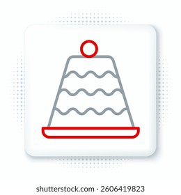 Line Cake icon isolated on white background. Happy Birthday. Colorful outline concept. Vector