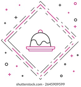 Line Cake icon isolated on white background. Happy Birthday. Colorful outline concept. Vector