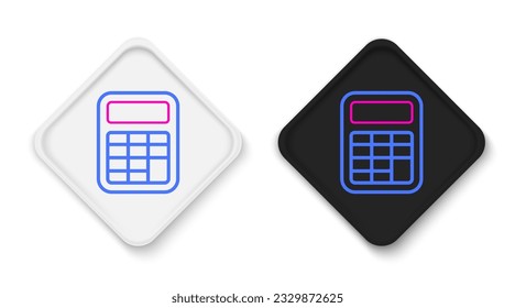 Line Calculator icon isolated on white background. Accounting symbol. Business calculations mathematics education and finance. Colorful outline concept. Vector
