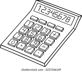 line Calculator icon isolated seamless pattern on white background. Accounting symbol