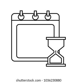 line calendar with hourglass object to control the time