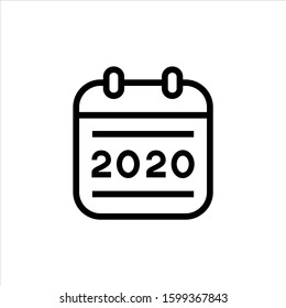 Line Calendar Logo vector. New Year Calendar vector Icon. Clean and Simple Logo Design vector.