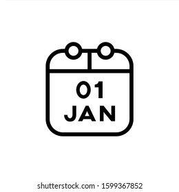 Line Calendar Logo vector. New Year Calendar vector Icon. Clean and Simple Logo Design vector.