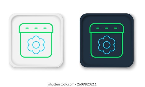 Line Calendar spring icon isolated on white background. Event reminder symbol. Colorful outline concept. Vector