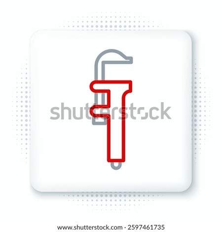Line Calliper or caliper and scale icon isolated on white background. Precision measuring tools. Colorful outline concept. Vector