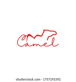 Vector de diseño de logotipo de camello de línea