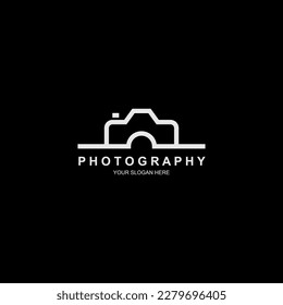 Zeilenkamera-Symbol. Symbol für Fotografie-Logo, Vektorgrafik.