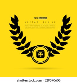 Line camera photo. Vector line illustration