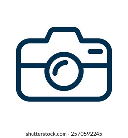 Line Camera symbol representing photography or recording, commonly used for media and technology purp