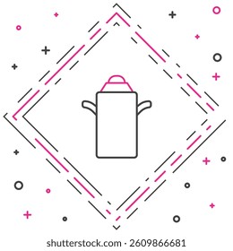 Line Can container for milk icon isolated on white background. Colorful outline concept. Vector