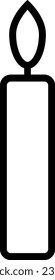 line candle icon in simple style isolated on white background . Vector