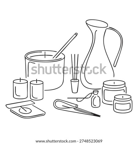 Line of candle making supplies including jars
