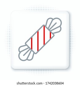 Line Candy icon isolated on white background. Happy Halloween party. Colorful outline concept. Vector