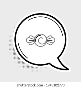 Line Candy Symbol isoliert auf grauem Hintergrund. Frohe Halloween Party. Farbenfrohe Kontur. Vector