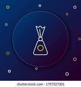 Icono de Candy de línea aislado en fondo azul. Concepto de esquema colorido. Vector