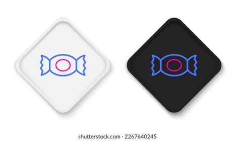 Line Candy icon isolated on white background. Happy Halloween party. Colorful outline concept. Vector