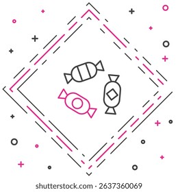 Line Candy icon isolated on white background. Colorful outline concept. Vector Illustration