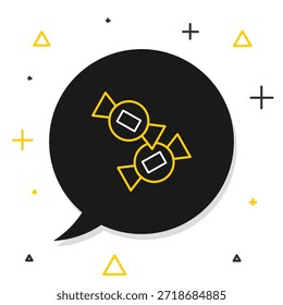 Línea icono de caramelo aislado sobre fondo blanco. Concepto de contorno colorido. Vector