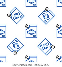 Line Candy packaging for sweets icon isolated seamless pattern on white background. Bag with candy. Colorful outline concept. Vector