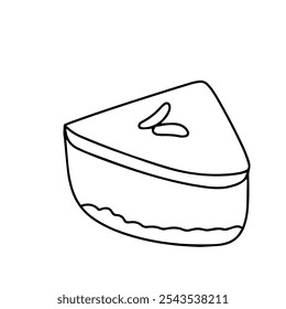 line candy and slice cakes. handrawn line cartoon bread and drink cafe doodles design. element stock