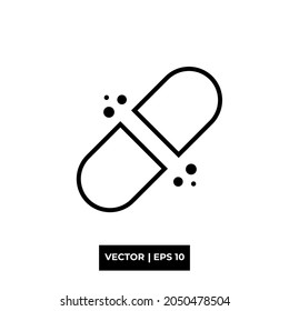 Line capsule icon vector illustration logo for many purpose. Isolated on white background. – Vector