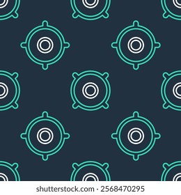 Line Car audio speaker icon isolated seamless pattern on black background.  Vector