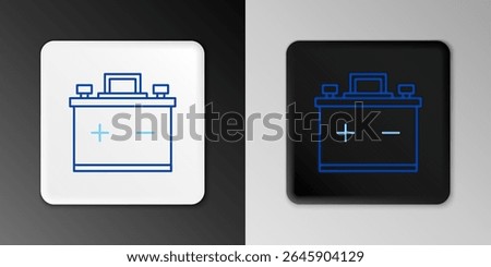 Line Car battery icon isolated on grey background. Accumulator battery energy power and electricity accumulator battery. Colorful outline concept. Vector