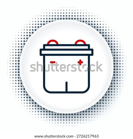 Line Car battery icon isolated on white background. Accumulator battery energy power and electricity accumulator battery. Colorful outline concept. Vector