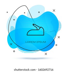 Line Car handbrake icon isolated on white background. Parking brake lever. Abstract banner with liquid shapes. Vector Illustration