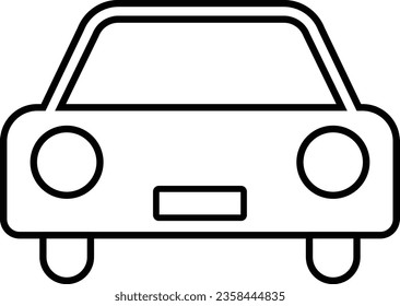 Icono de línea de coche con un estilo simple aislado en fondo blanco 